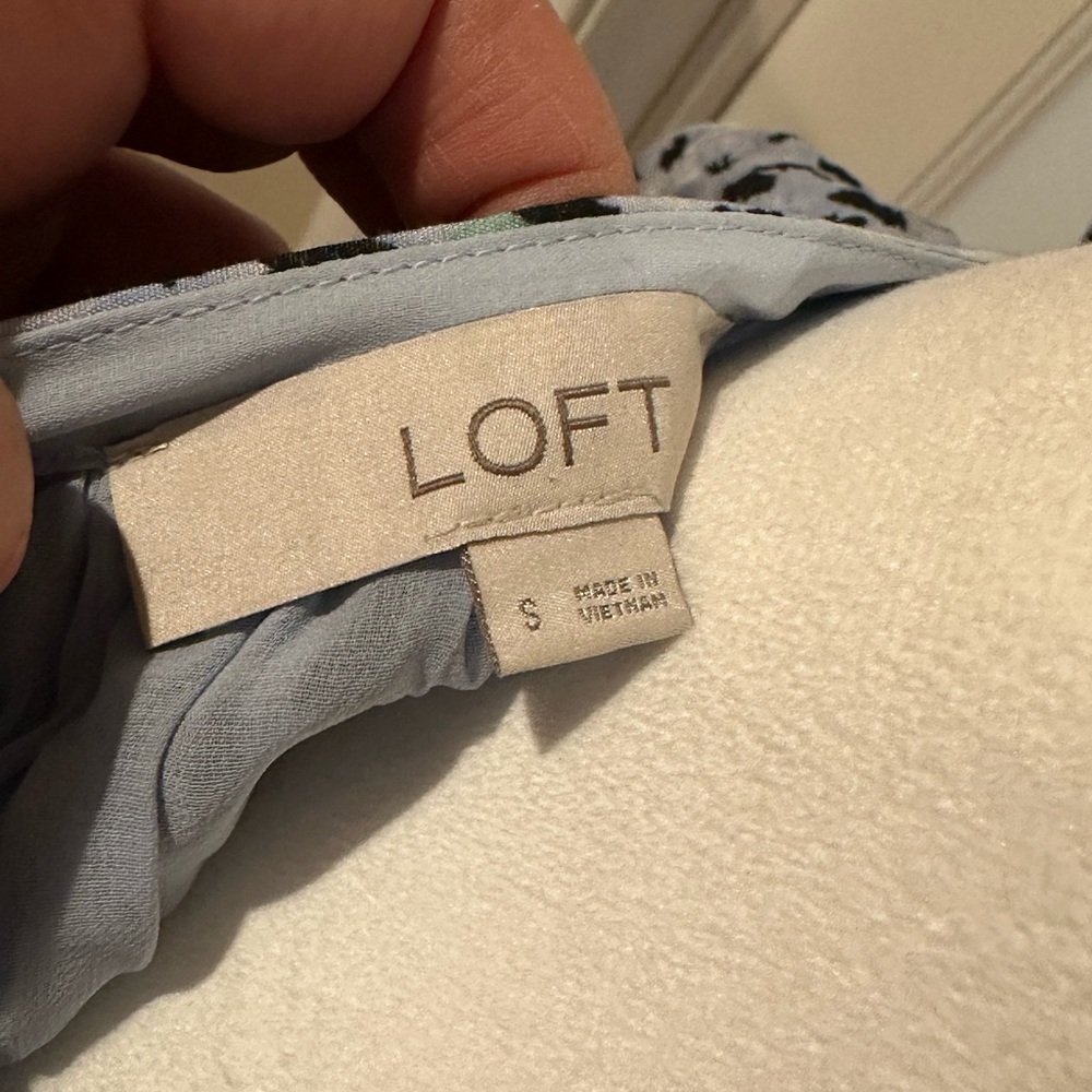 Loft Multicolor Leopard Print Ruffled Smocked Lin… - image 6